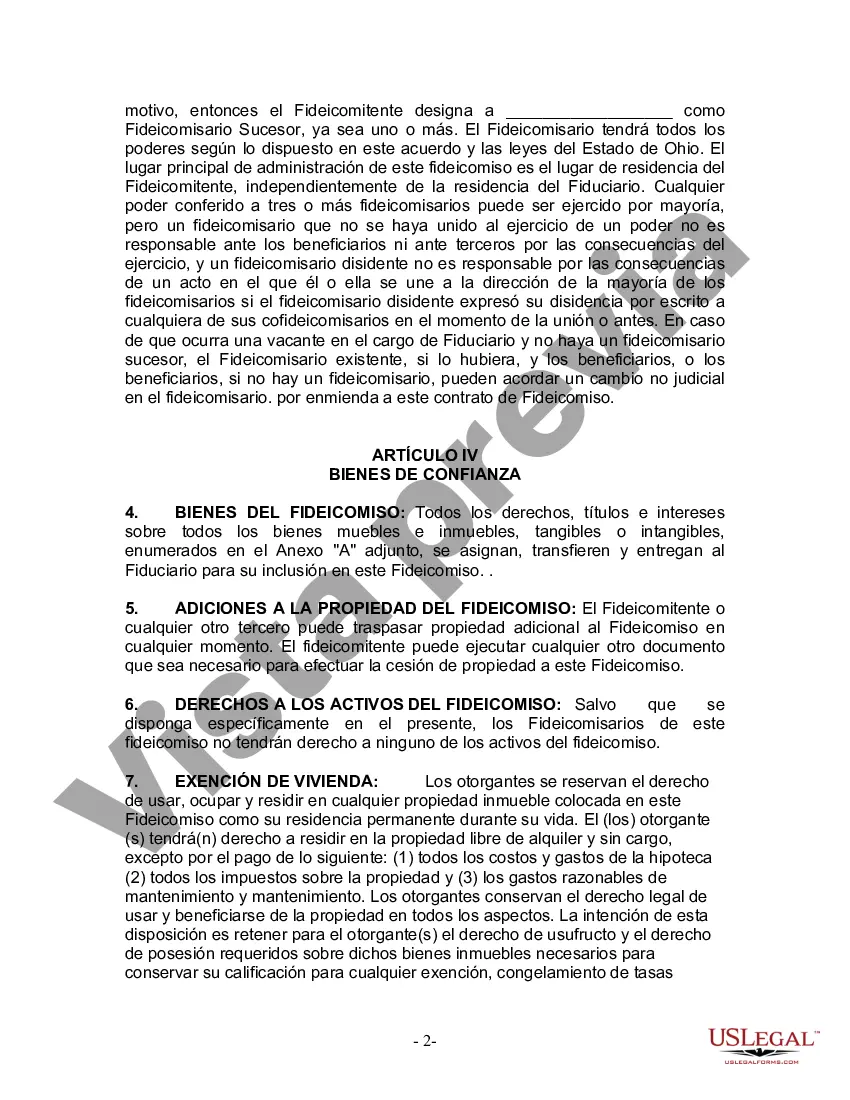 Preview Fideicomiso en vida para esposo y esposa con un hijo