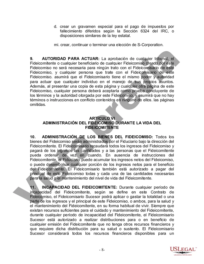 Preview Fideicomiso en vida para esposo y esposa con un hijo