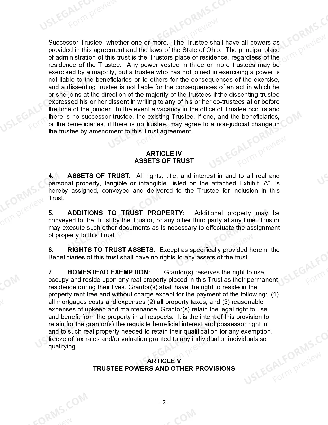 Preview Living Trust for Husband and Wife with Minor and or Adult Children