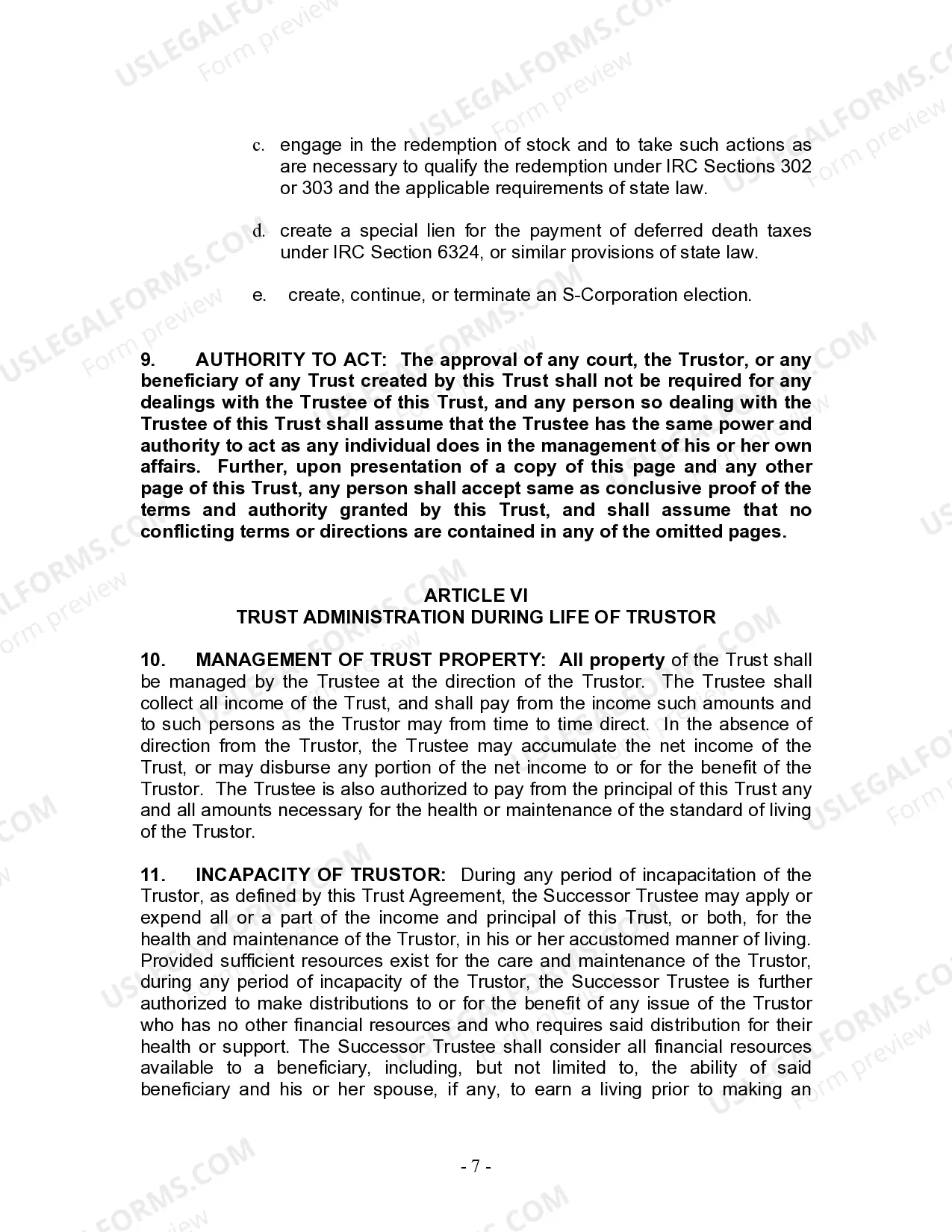 Preview Living Trust for Husband and Wife with Minor and or Adult Children