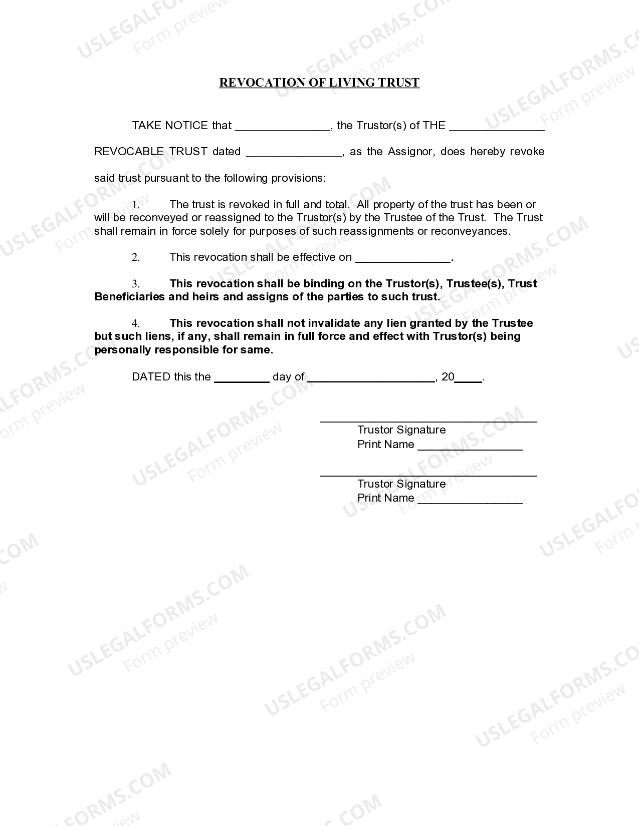 Ohio Revocation of Living Trust Ohio Revocation Trust US Legal Forms