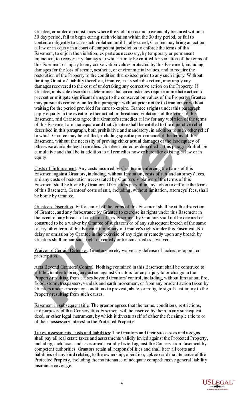 Preview Conservation Easement To Preserve Scenic Conditions