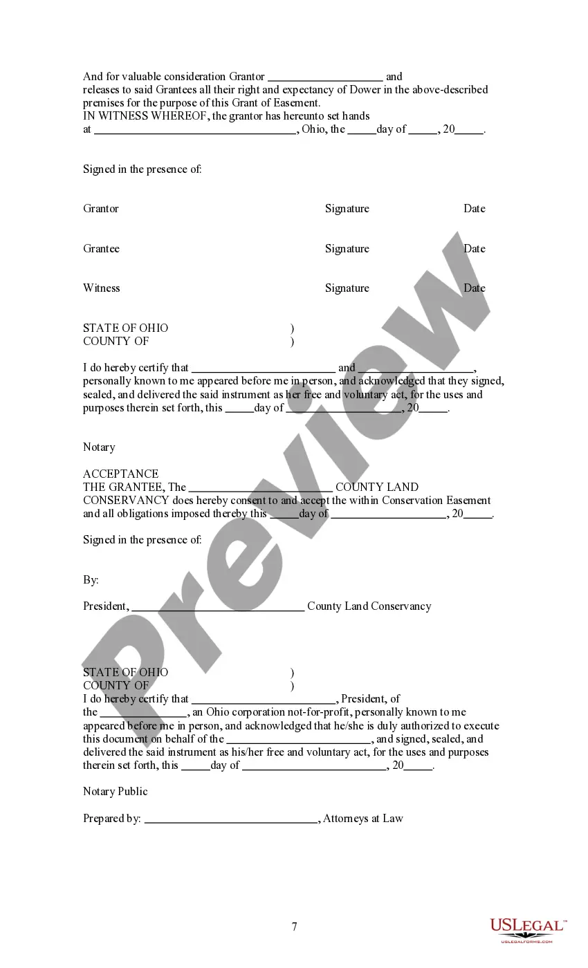Preview Conservation Easement To Preserve Scenic Conditions