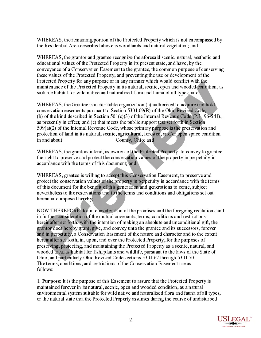 Preview Grant of Conservation Easement from Husband and Wife