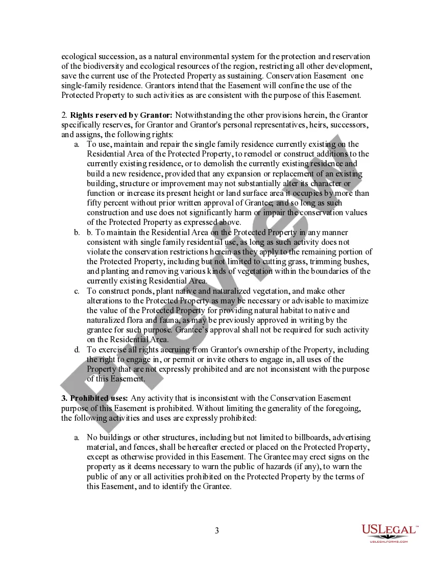 Preview Grant of Conservation Easement from Husband and Wife