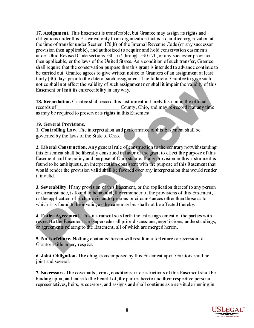 Preview Grant of Conservation Easement from Husband and Wife