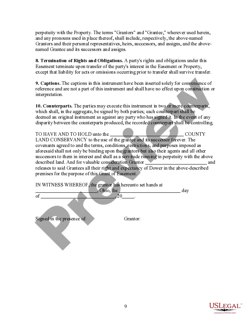 Preview Grant of Conservation Easement from Husband and Wife