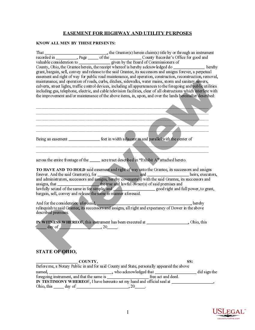 Easement For Utility Right Of Way US Legal Forms