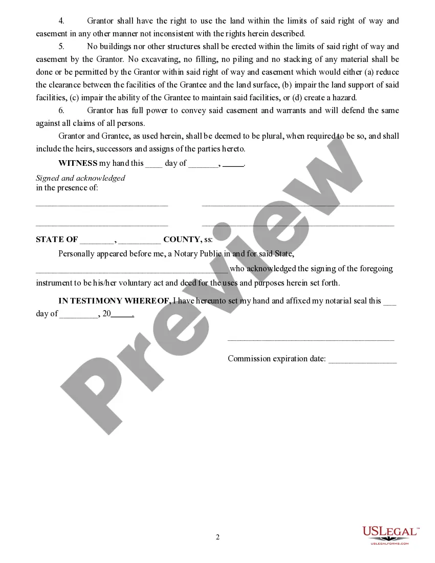 Preview Grant of Utility Easement