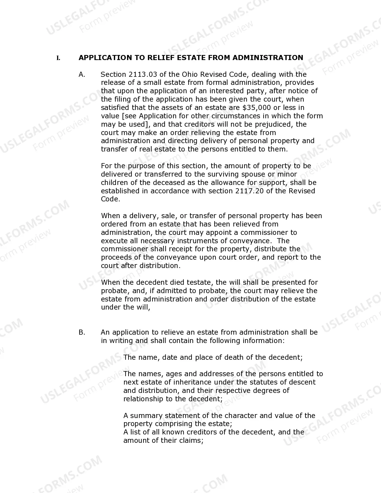 Preview Small Estate Affidavit and Related Forms Package for Estates Not More Than 35,000 (or $100,000 and Inherited by Spouse Only)