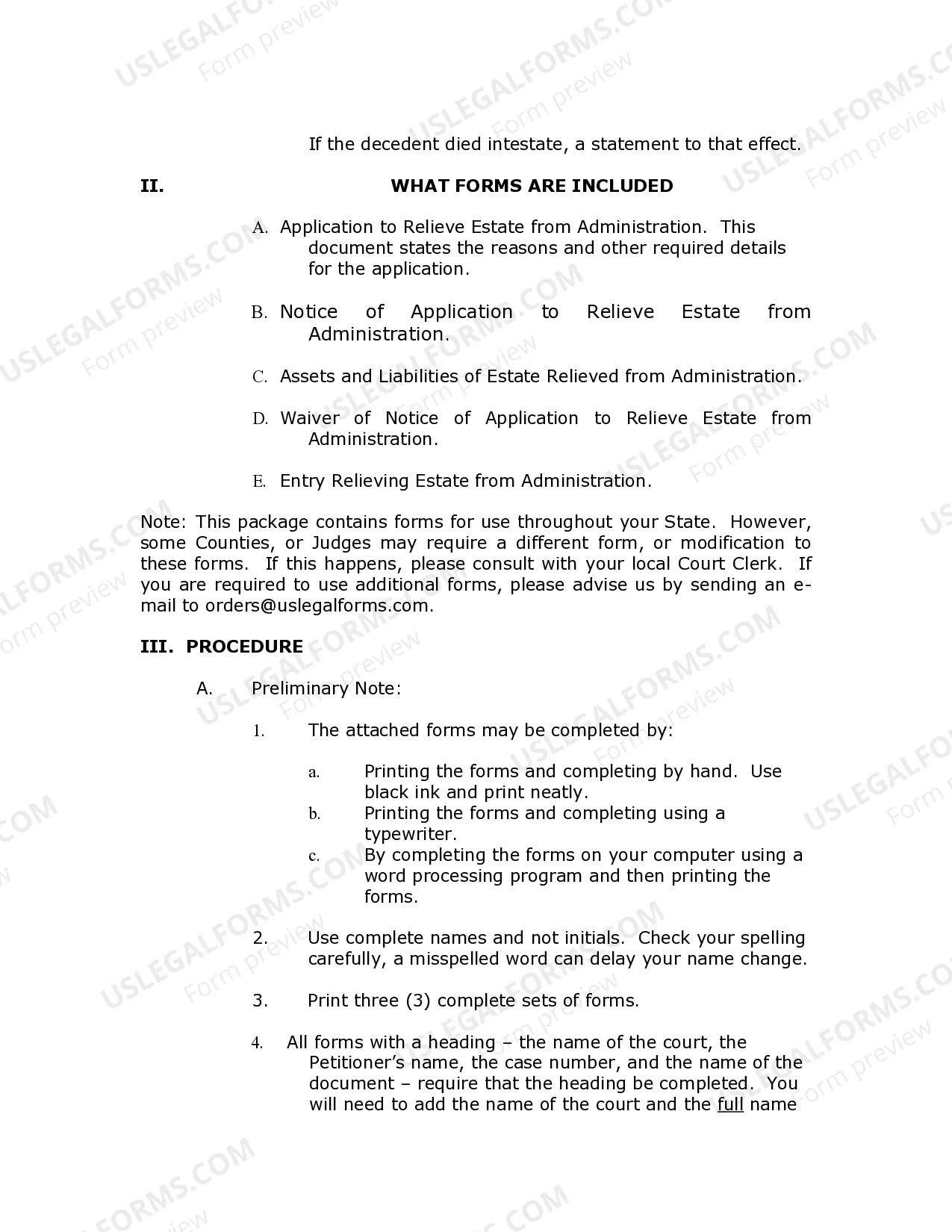 Preview Small Estate Affidavit and Related Forms Package for Estates Not More Than 35,000 (or $100,000 and Inherited by Spouse Only)