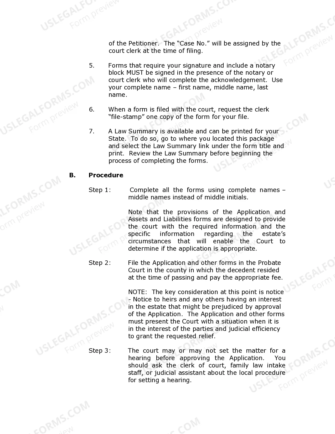 Preview Small Estate Affidavit and Related Forms Package for Estates Not More Than 35,000 (or $100,000 and Inherited by Spouse Only)