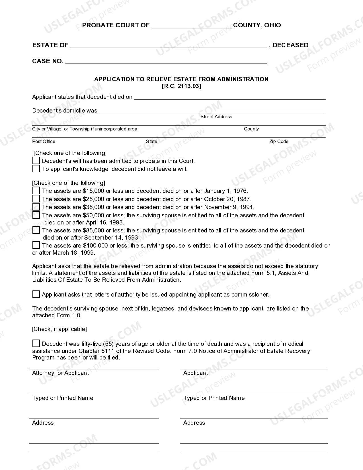 Preview Small Estate Affidavit and Related Forms Package for Estates Not More Than 35,000 (or $100,000 and Inherited by Spouse Only)
