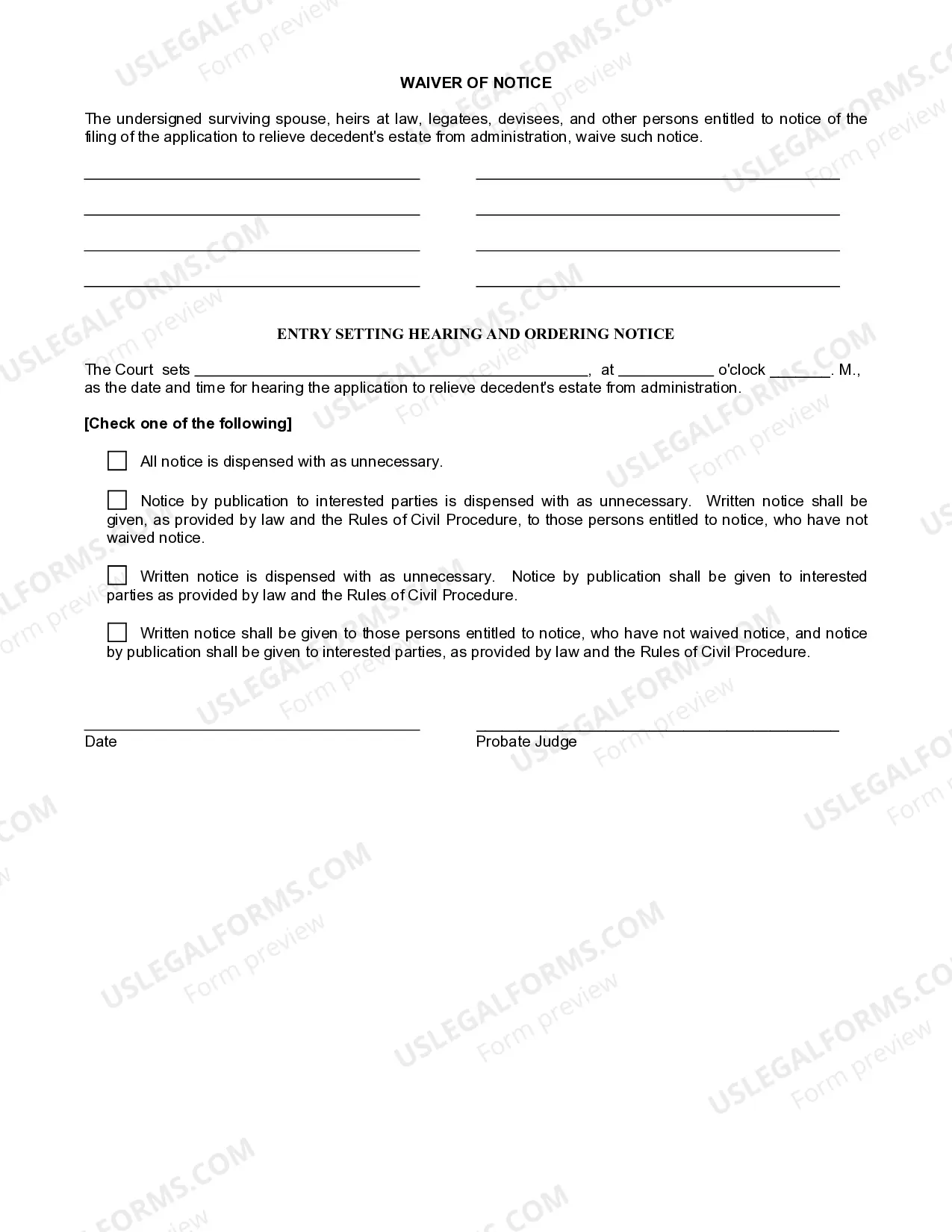 Preview Small Estate Affidavit and Related Forms Package for Estates Not More Than 35,000 (or $100,000 and Inherited by Spouse Only)