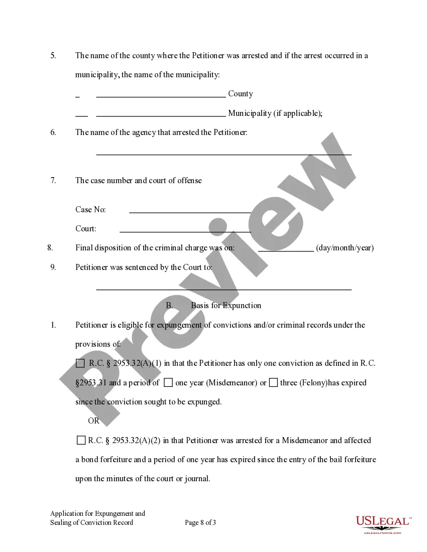 Preview Ohio Expungement Package