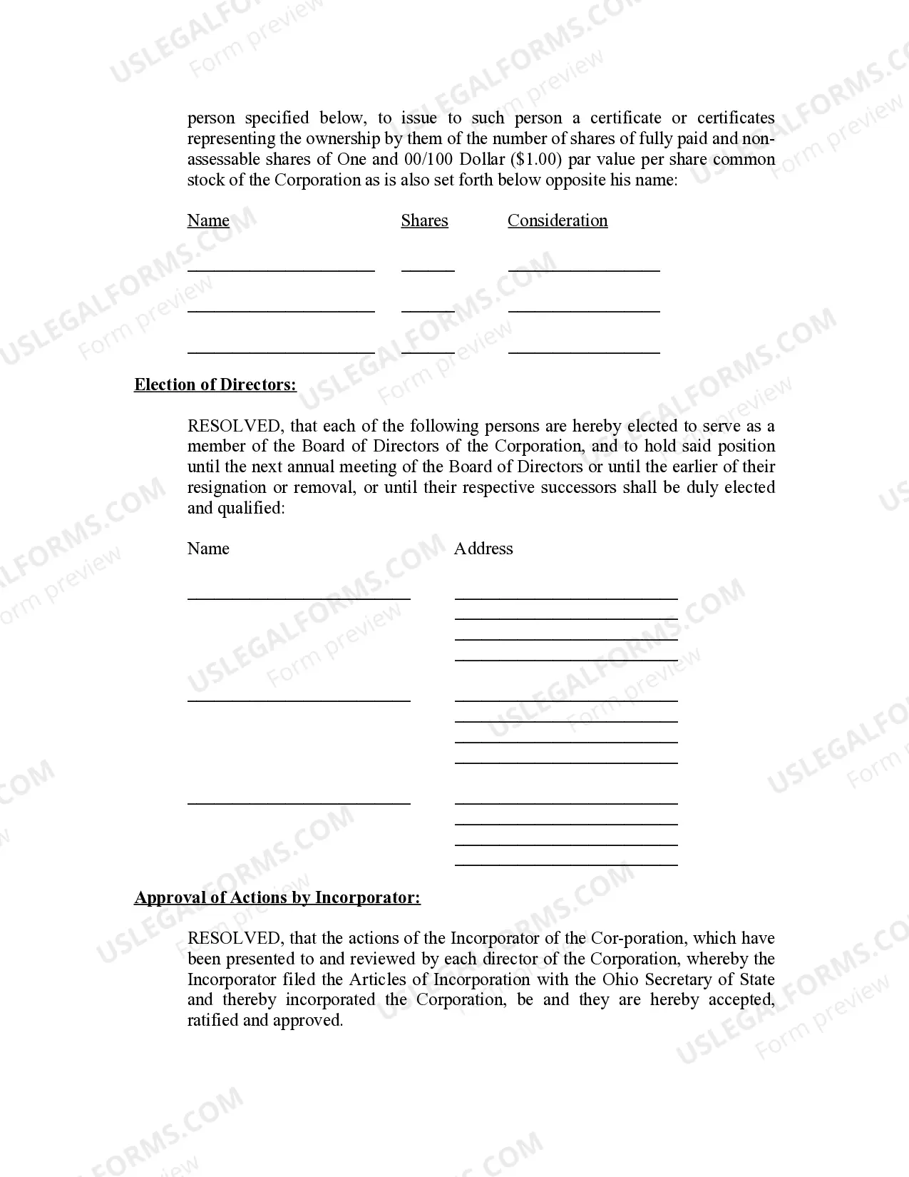 Preview Minutes for Organizational Meeting