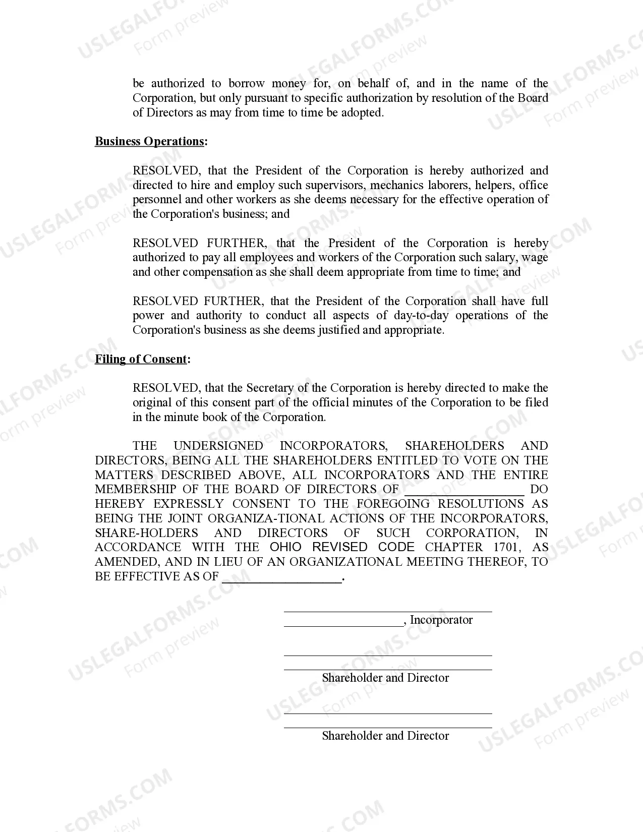Preview Minutes for Organizational Meeting