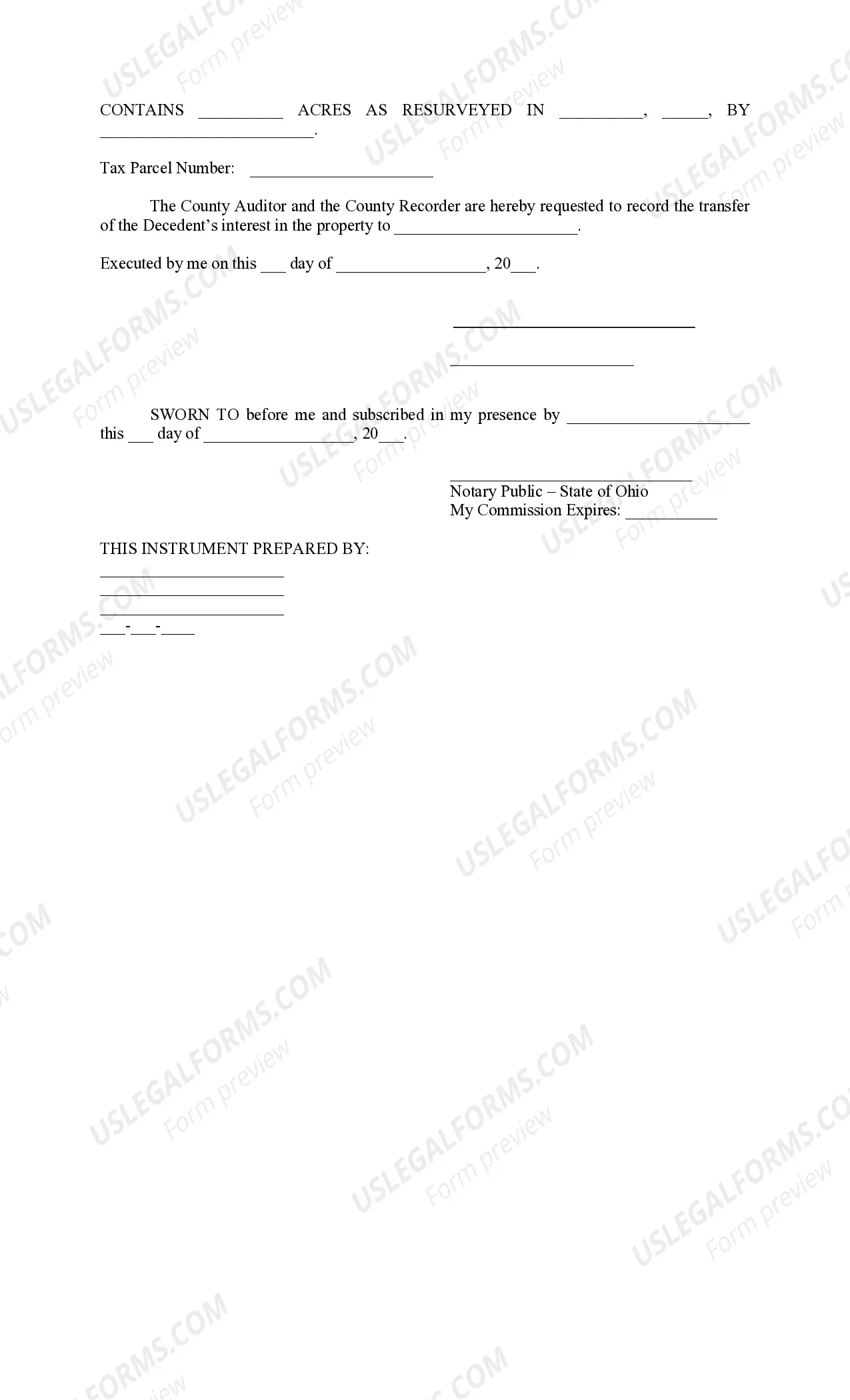 Preview Affidavit (Survirvorship)