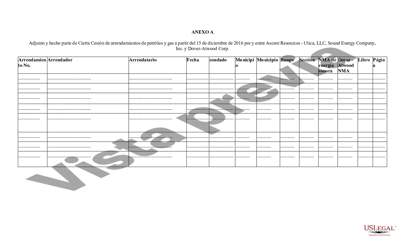 Preview Cesión de Arrendamientos de Petróleo y Gas
