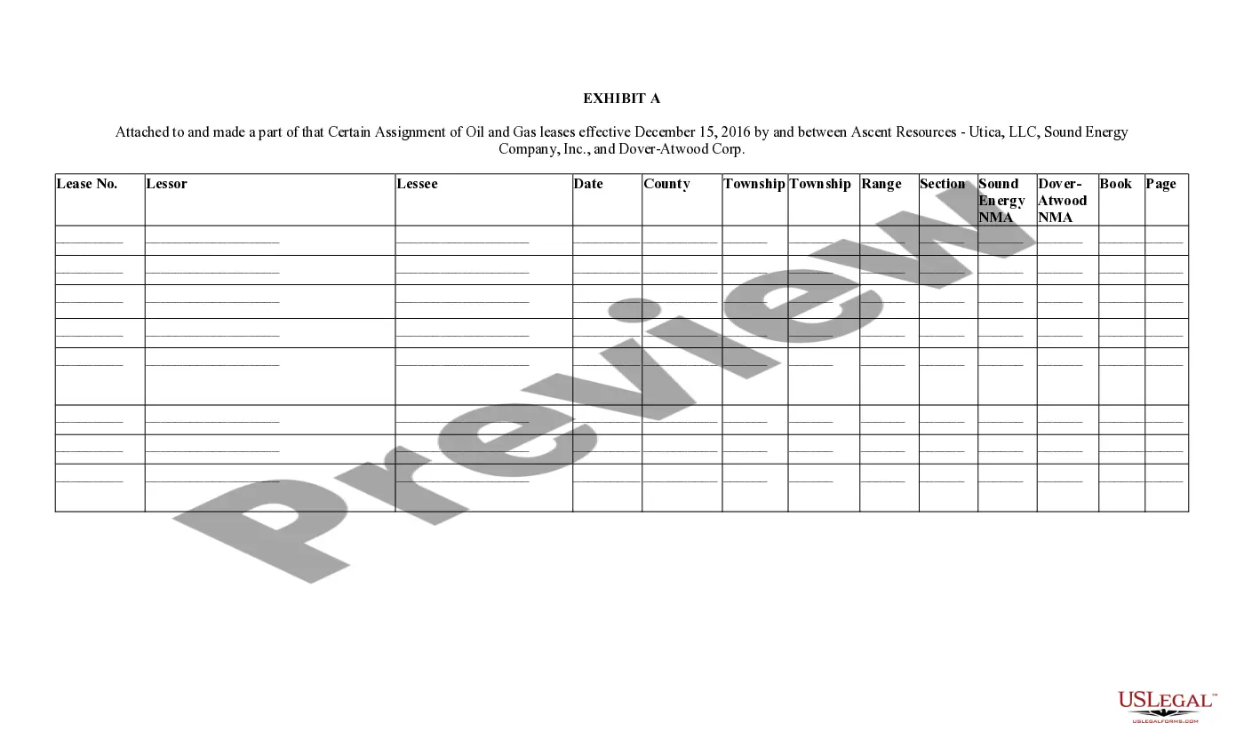 Preview Assignment of Oil and Gas Leases