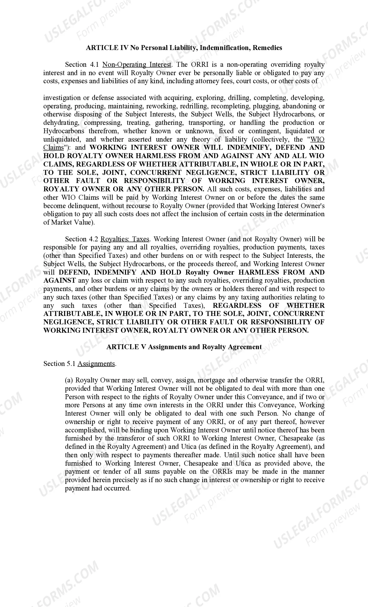 Preview Conveyance of Overriding Royalty Interest