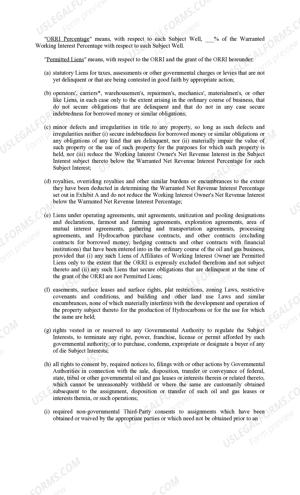 Preview Conveyance of Overriding Royalty Interest