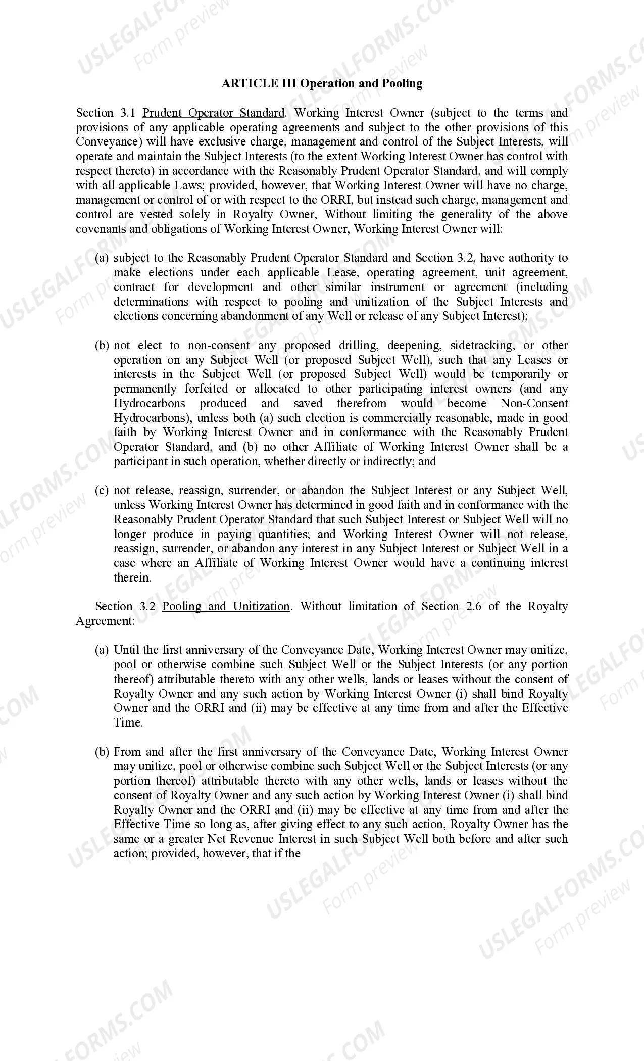 Preview Conveyance of Overriding Royalty Interest