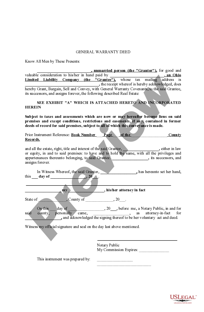Ohio General Warranty Deed US Legal Forms