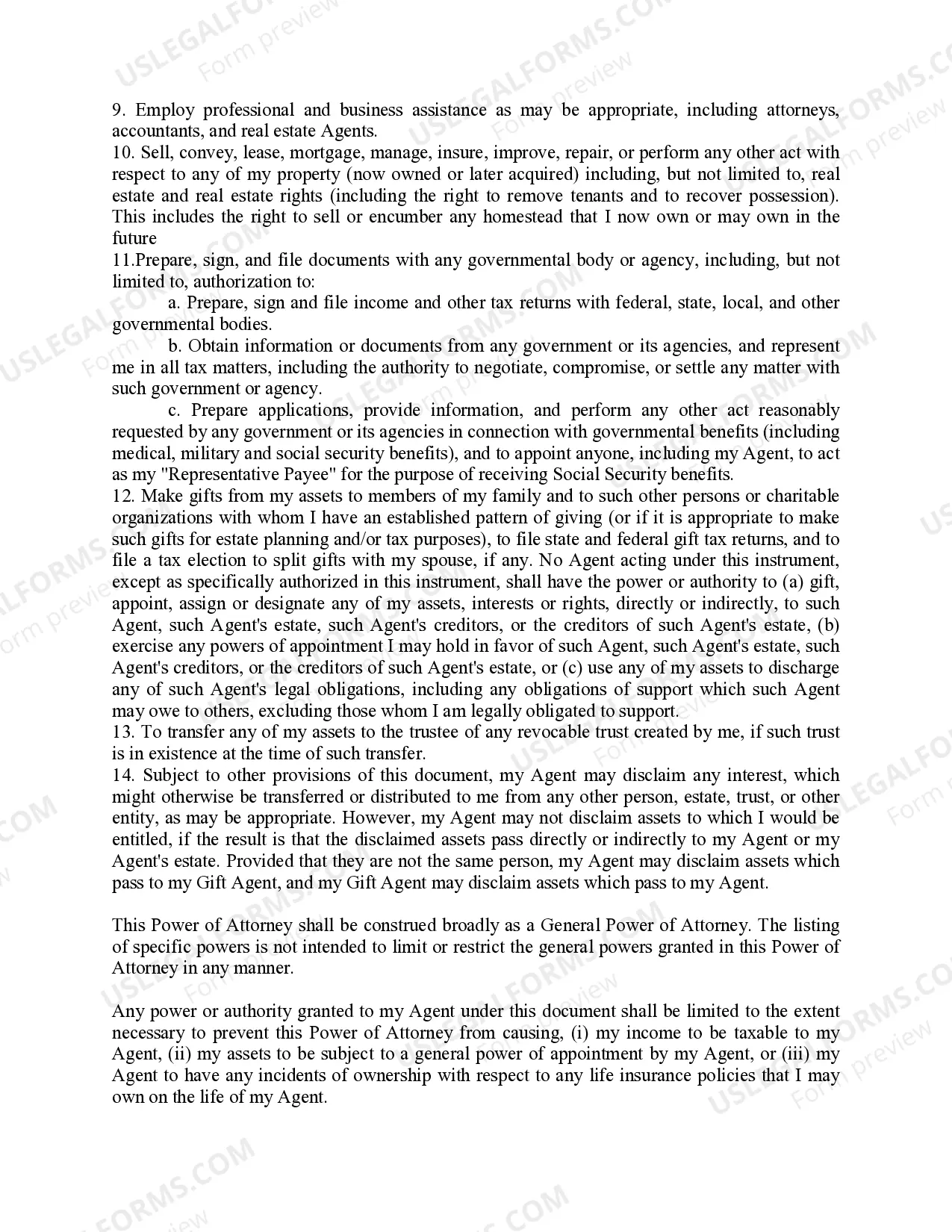 Preview Durable Power of Attorney