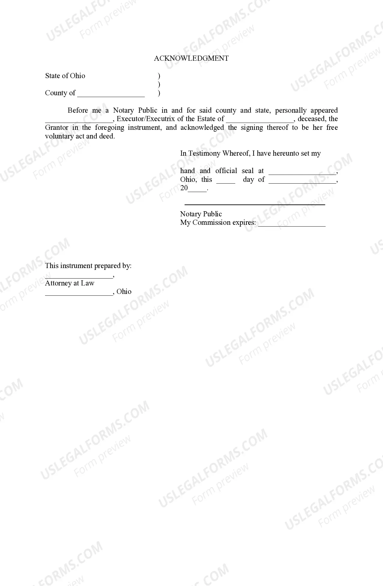 Preview Executor's Deed