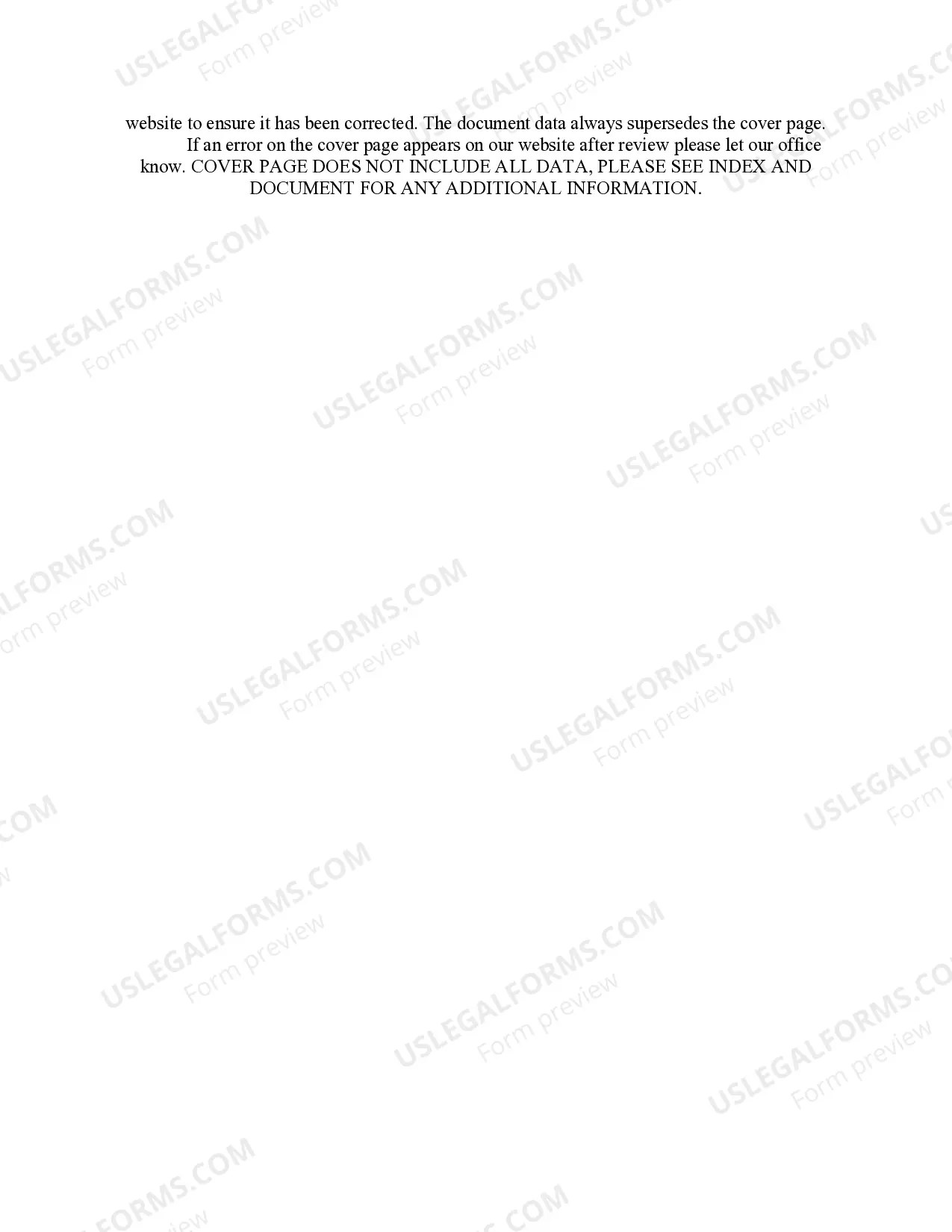 Preview Recording Cover Page for Workers' Compensation Lien