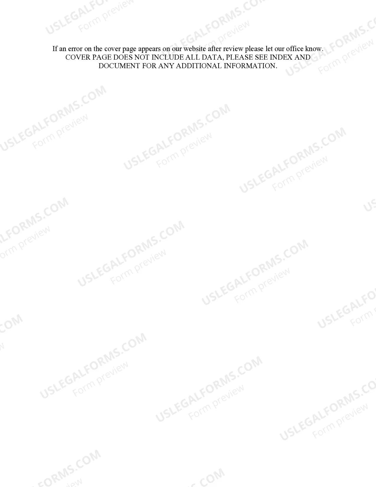 Preview Recording Cover Page for Workers' Compensation Lien