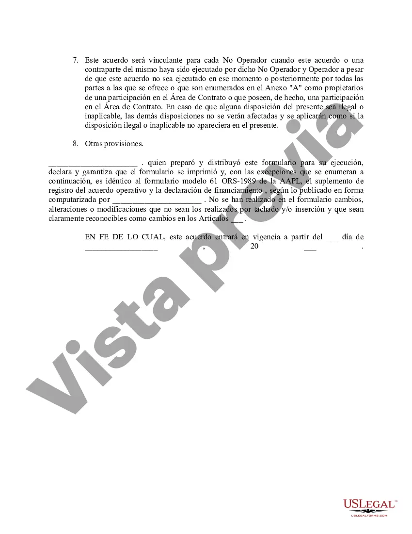 Preview Suplemento de Registro del Acuerdo Operativo y Declaración de Financiamiento