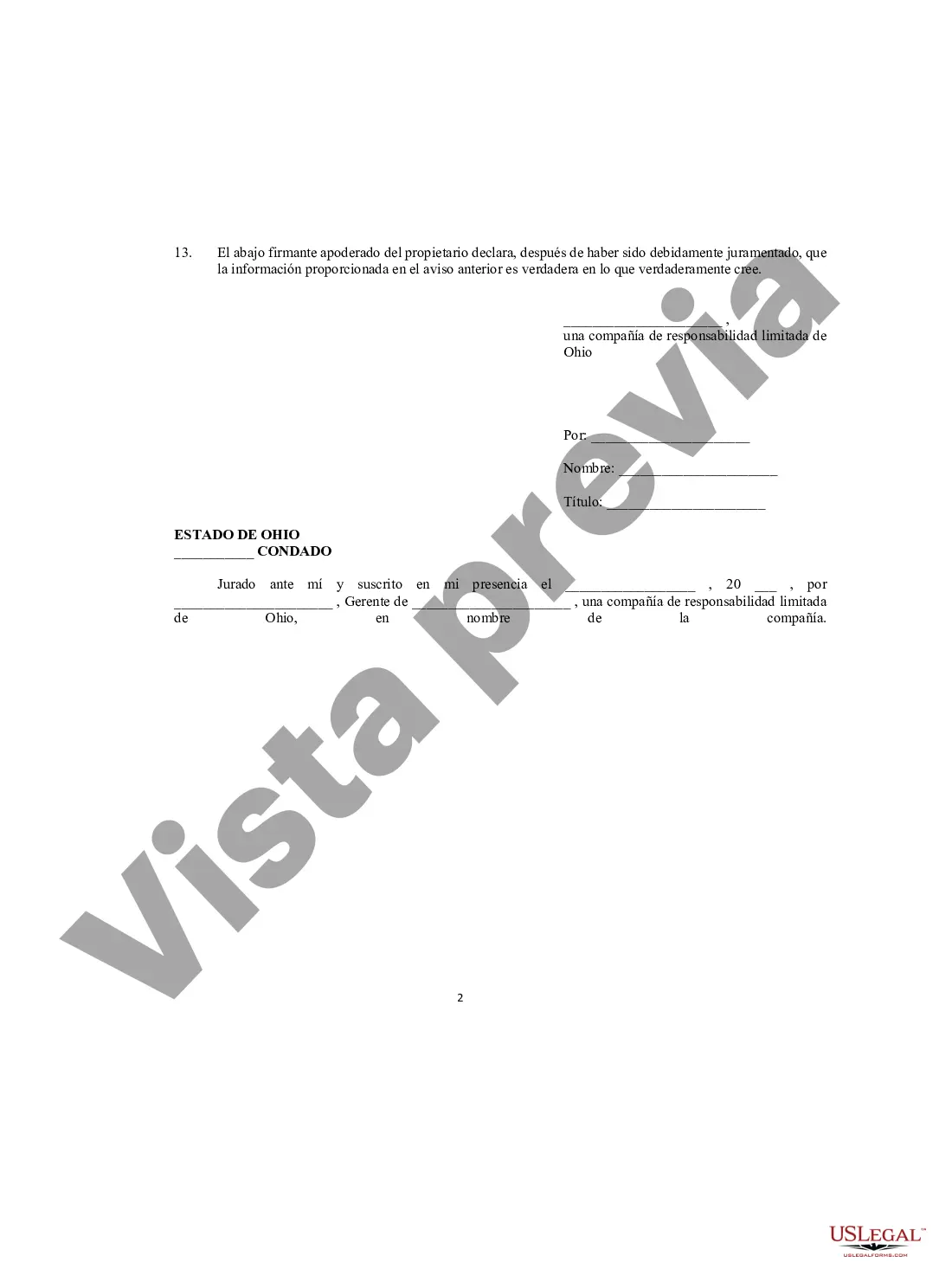 Preview Aviso de inicio de una LLC