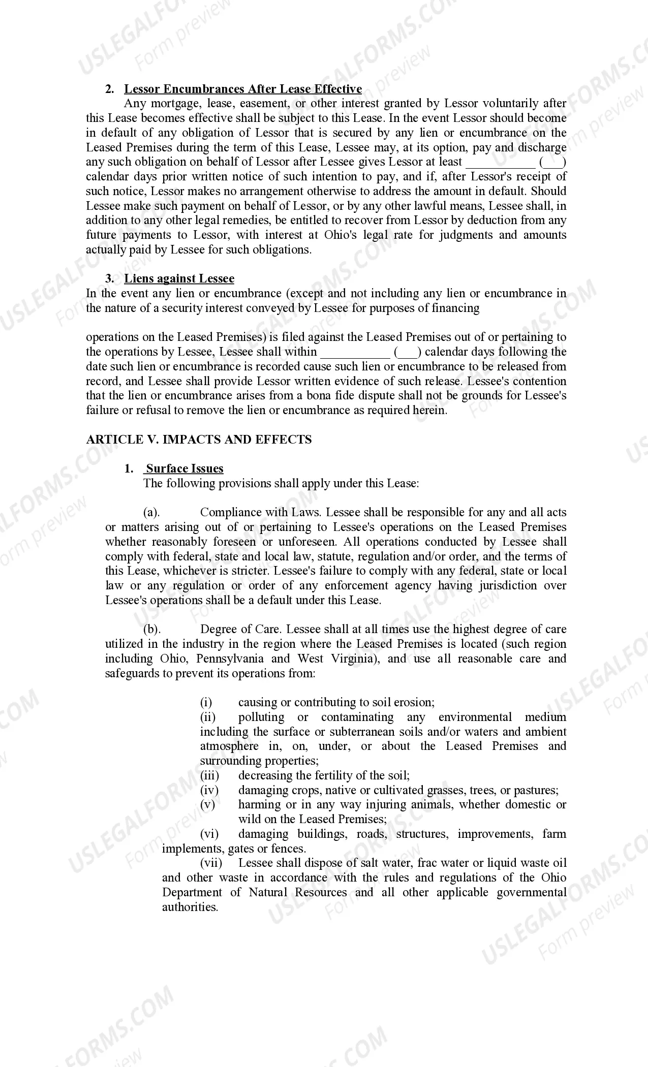 Preview Memorandum of Oil and Gas Lease