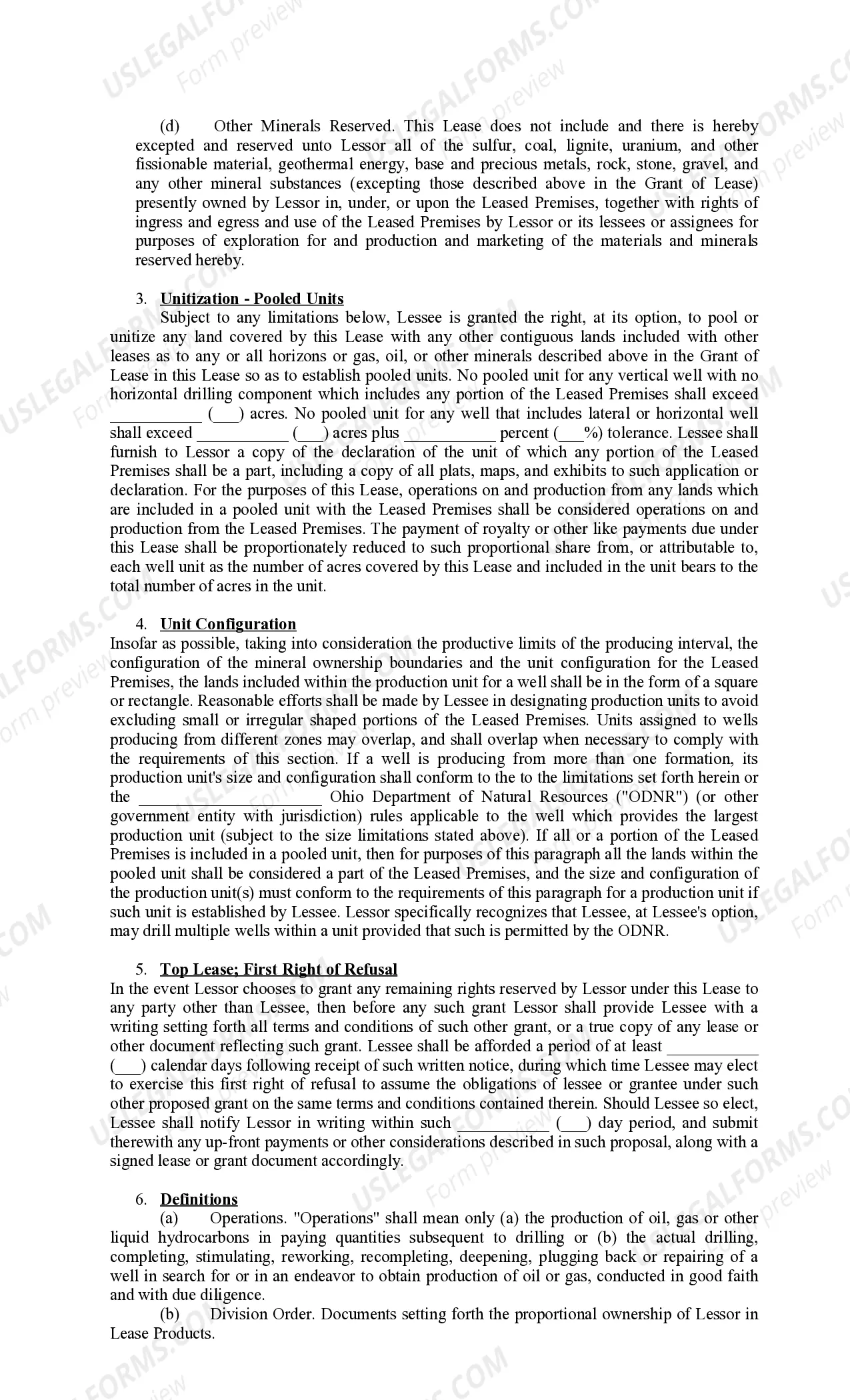 Preview Memorandum of Oil and Gas Lease