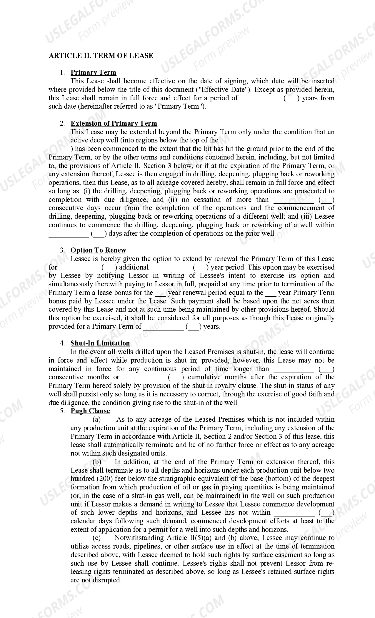 Preview Memorandum of Oil and Gas Lease
