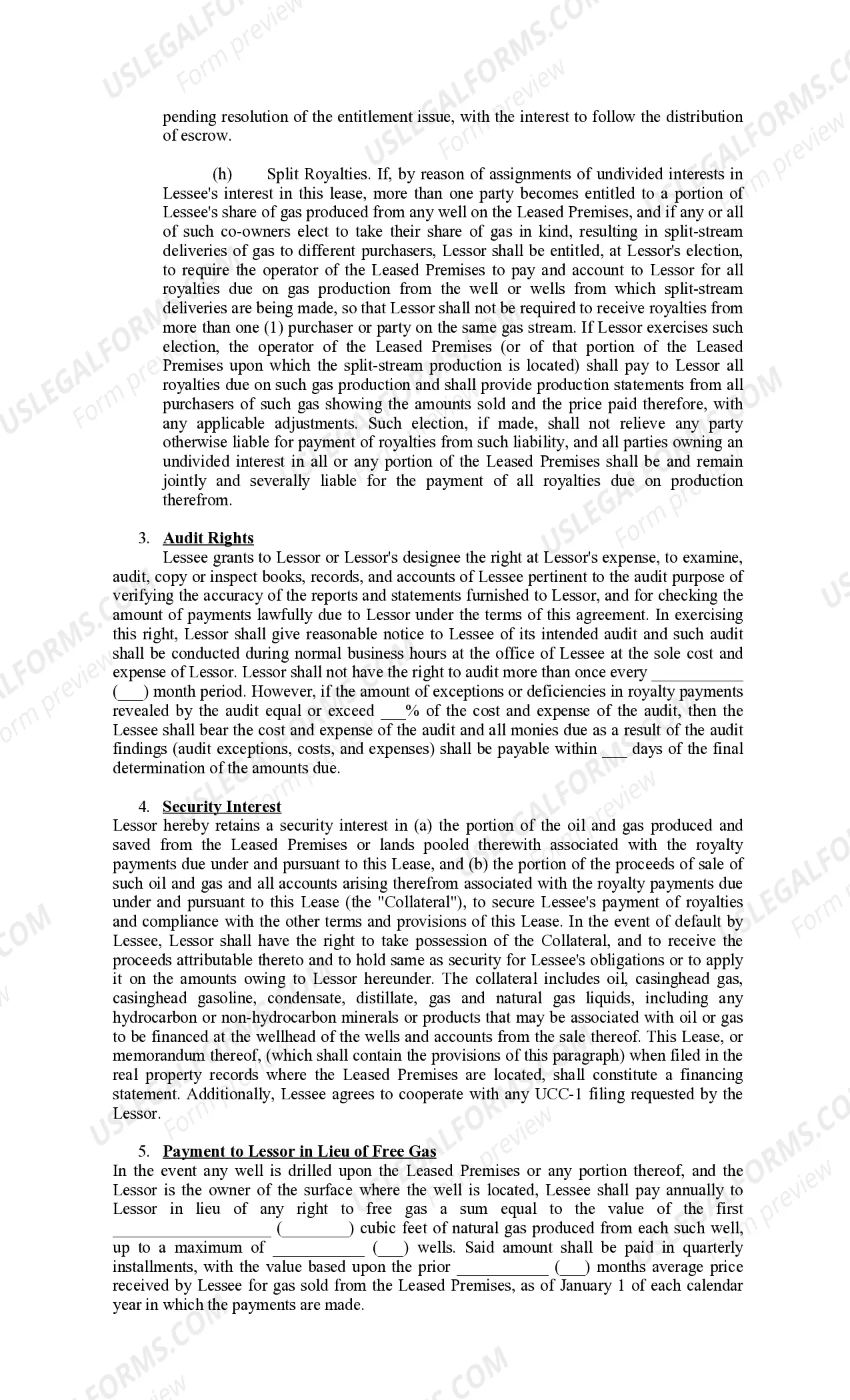 Preview Memorandum of Oil and Gas Lease