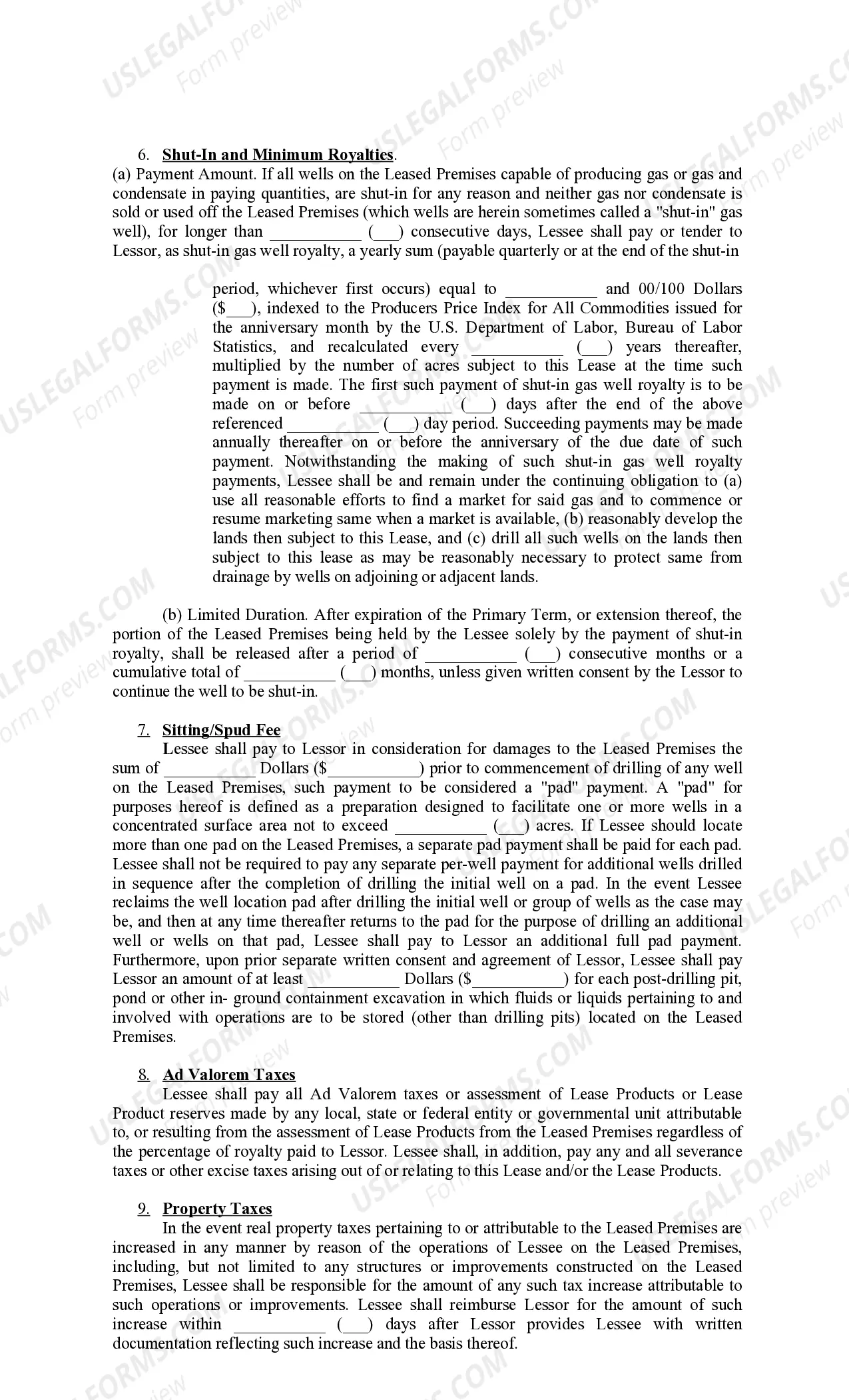 Preview Memorandum of Oil and Gas Lease