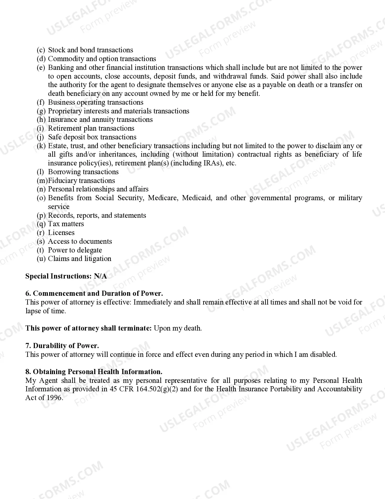 Preview Power of Attorney