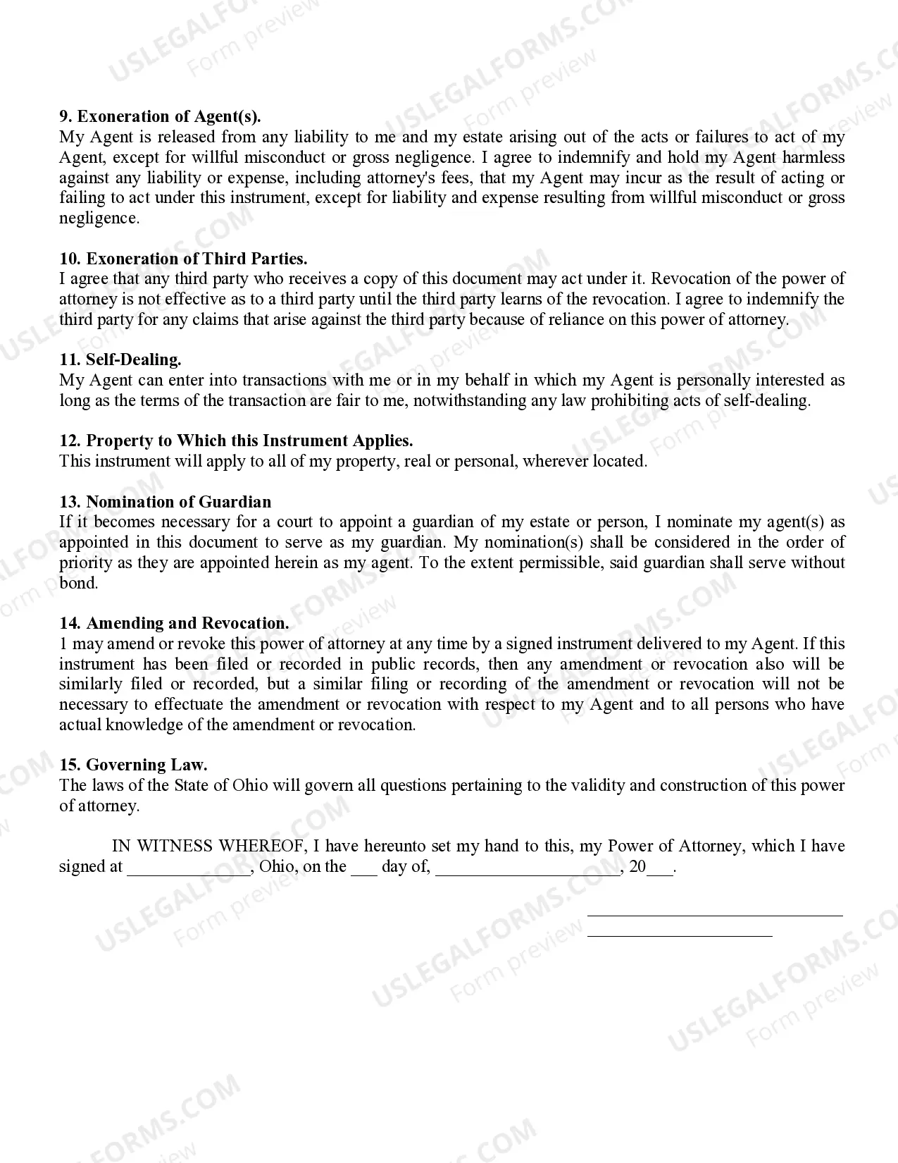 Preview Power of Attorney