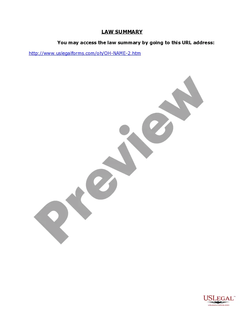 Get Ohio Name Change Instructions and Forms Package for a Minor Preview Ohio Name Change Instructions and Forms Package for a Minor