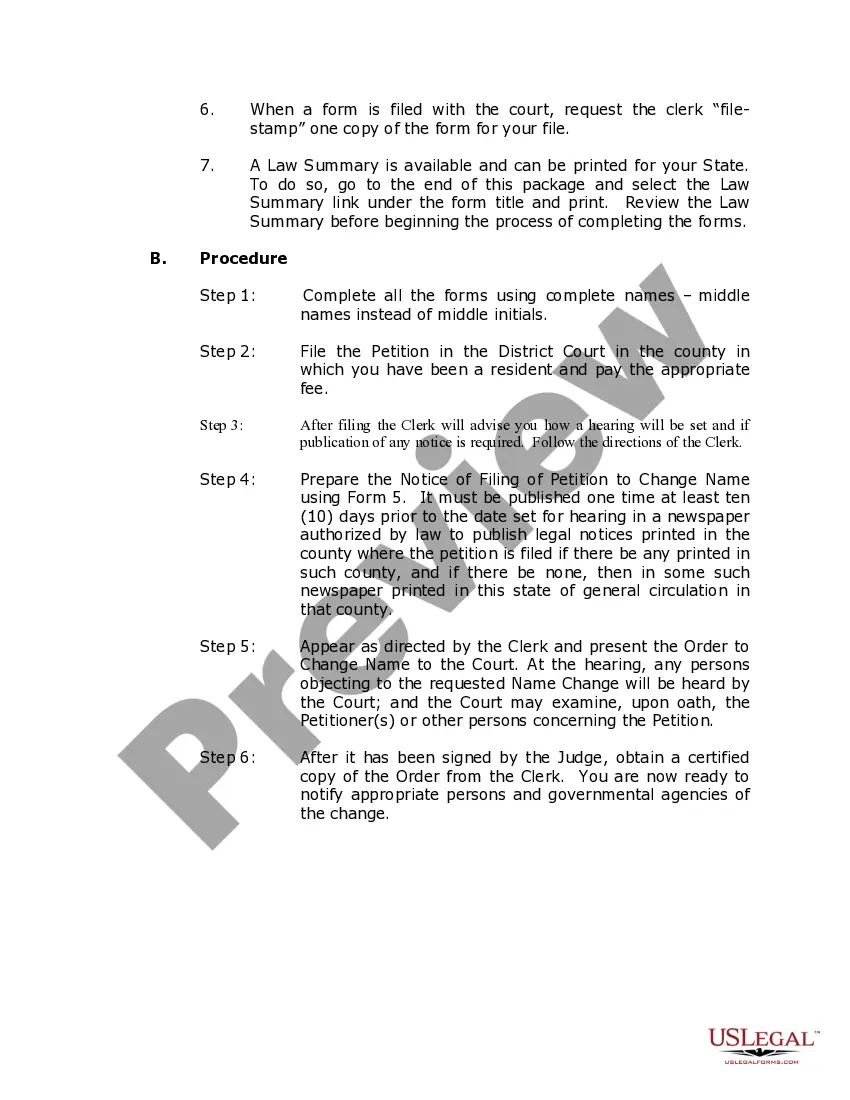 Preview Ohio Name Change Instructions and Forms Package for a Family