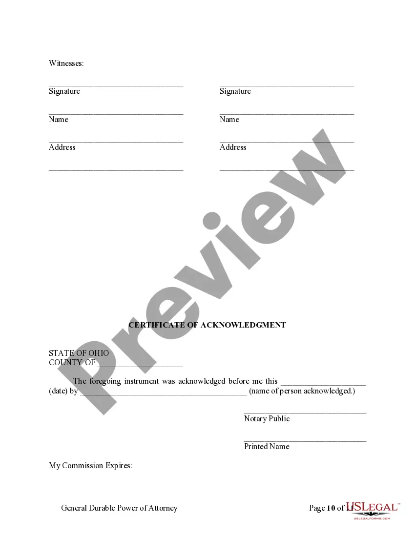 Preview General Durable Power of Attorney for Property and Finances or Financial Effective Immediately