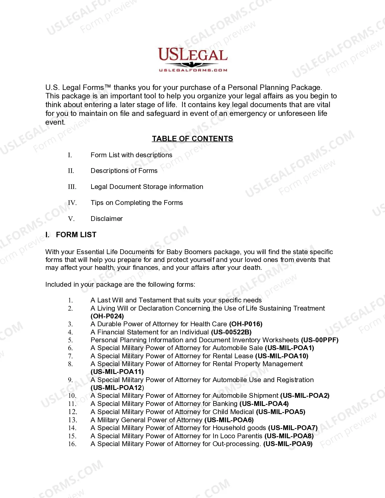 Preview Ohio Essential Legal Life Documents for Military Personnel