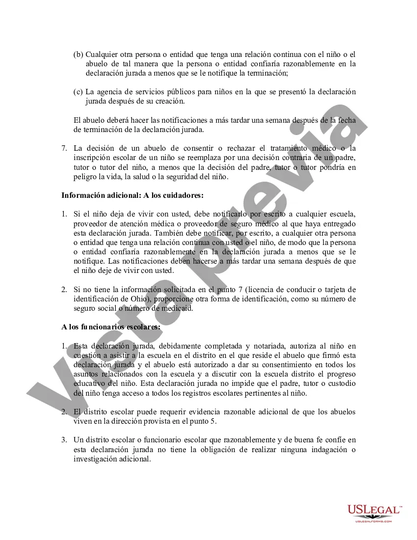 Preview Declaración Jurada de Autorización de Cuidador - Estatutaria