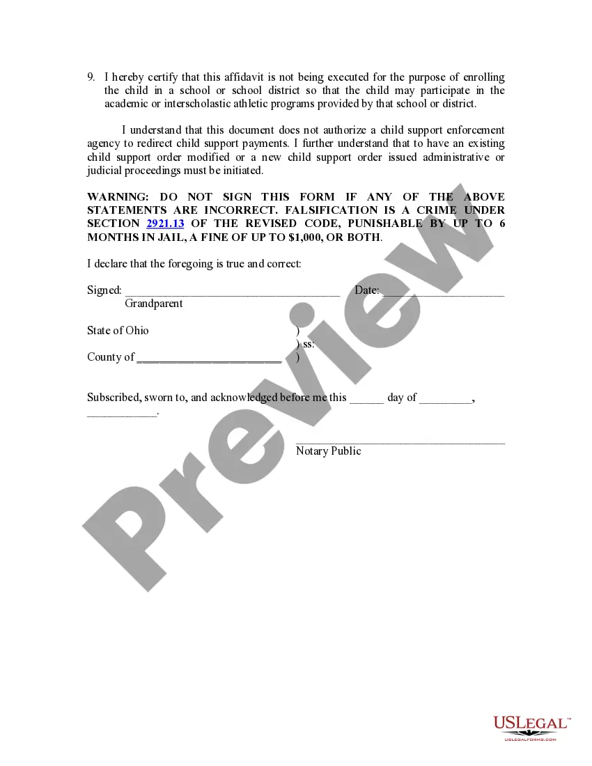 Preview Caretaker Authorization Affidavit - Statutory