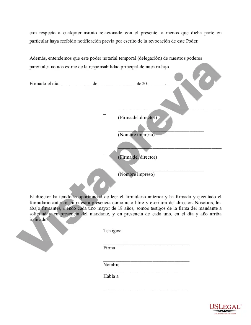 Preview Poder Notarial Cuidado y Custodia del Niño o Niños - General