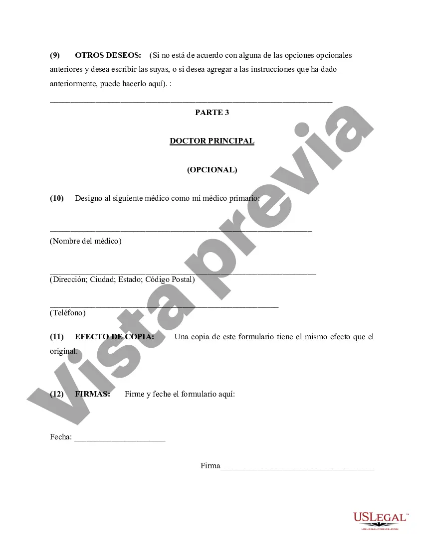 Preview Poder notarial duradero para el cuidado de la salud