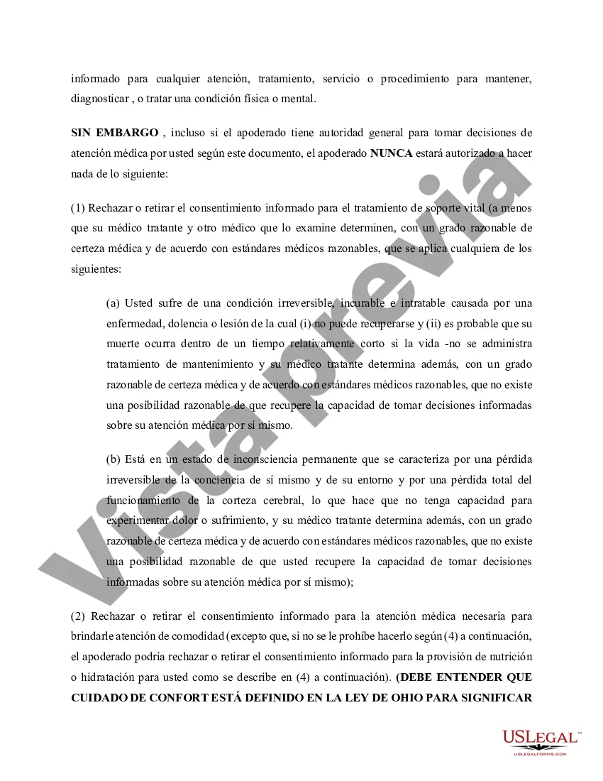 Preview Poder notarial duradero para el cuidado de la salud